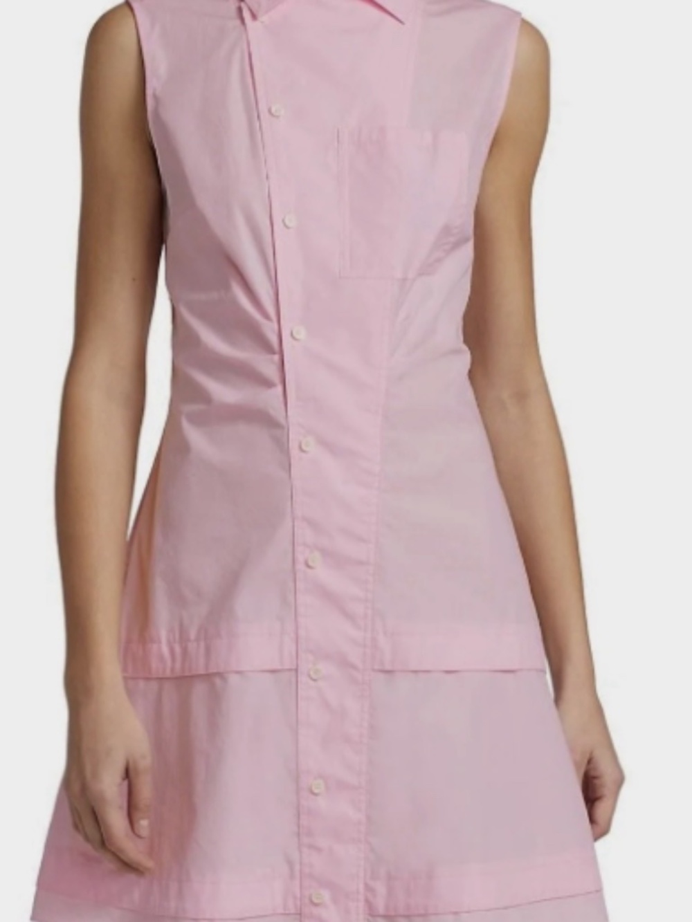 Derek Lam Crosby Coral Pink Sleeveless Shirt Dress size 6